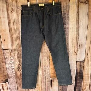 Jeanerica Jeans Tapered Blue Raw Men's 34 X 30 Slight Stretch Mid Rise‎ TM005